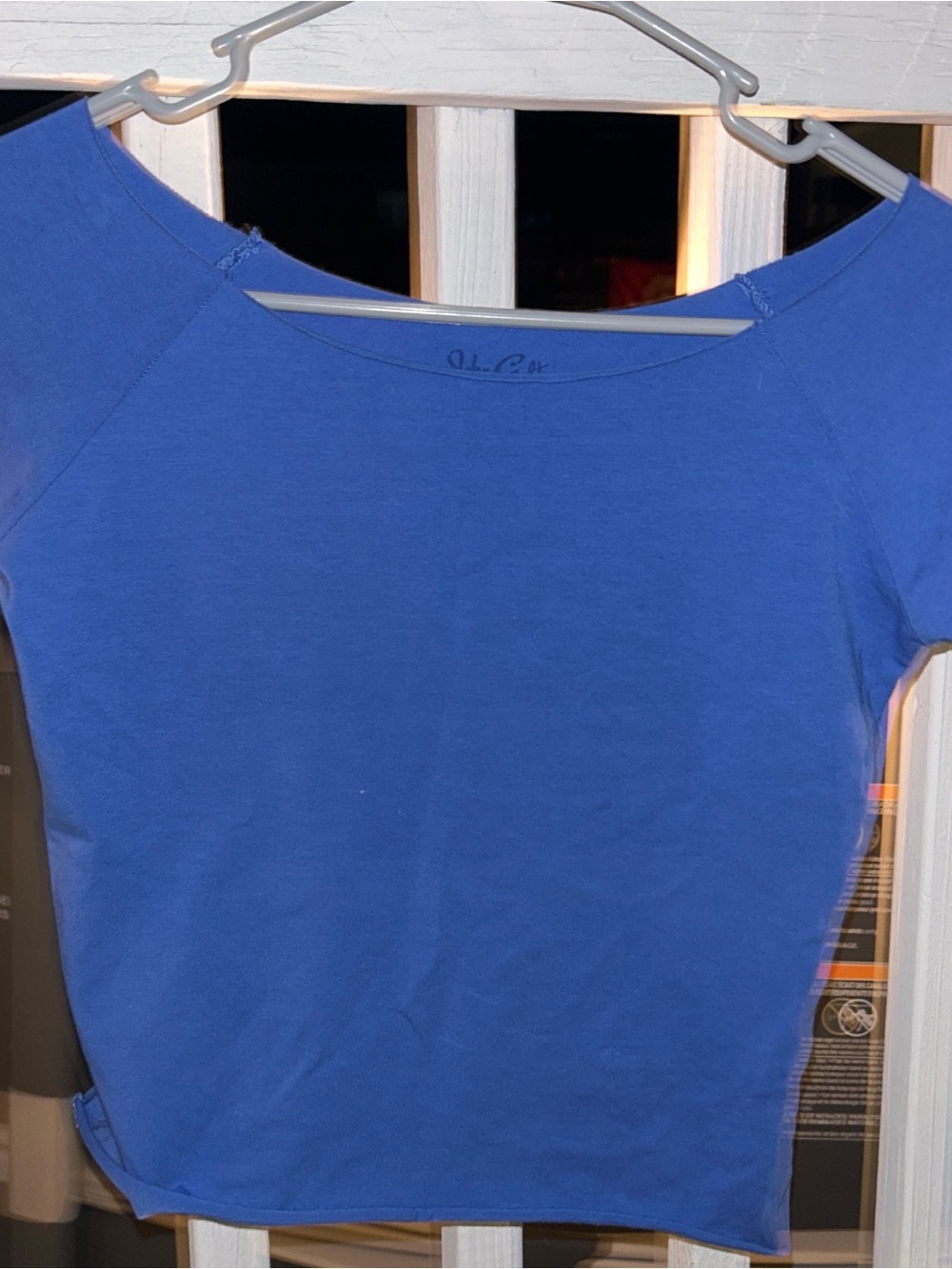 Brandy Melville Royal Blue Off The Shoulder Tee